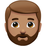 男士:中等肤色,胡须emoji素材一 160x160像素