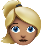 女性:中等肤色,金发emoji素材一 160x160像素