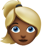 女性:中深色肤色,金发emoji素材一 160x160像素
