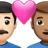 情侣: 男人男人较浅肤色中等肤色emoji素材一 160x160像素