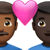 情侣: 男人男人中等-深肤色较深肤色emoji素材一 160x160像素