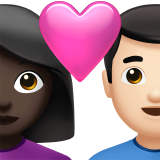 情侣: 女人男人较深肤色较浅肤色emoji素材一 160x160像素