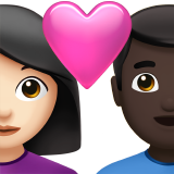 情侣: 女人男人较浅肤色较深肤色emoji素材一 160x160像素