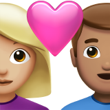 情侣: 女人男人中等-浅肤色中等肤色emoji素材一 160x160像素