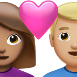 情侣: 女人男人中等肤色中等-浅肤色emoji素材一 160x160像素