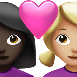 情侣: 女人女人较深肤色中等-浅肤色emoji素材一 160x160像素