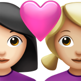 情侣: 女人女人较浅肤色中等-浅肤色emoji素材一 160x160像素