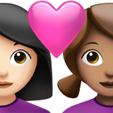 情侣: 女人女人较浅肤色中等肤色emoji素材一 160x160像素