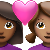 情侣: 女人女人中等-深肤色中等肤色emoji素材一 160x160像素