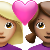 情侣: 女人女人中等-浅肤色中等肤色emoji素材一 160x160像素