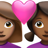 情侣: 女人女人中等肤色中等-深肤色emoji素材一 160x160像素