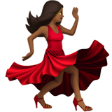 女子舞蹈:中黑肤色emoji素材一 160x160像素