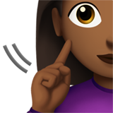 聋哑妇女:中黑肤色emoji素材一 160x160像素