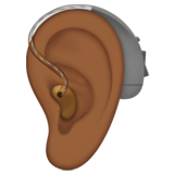 带助听器的耳朵:中等深色肤色emoji素材一 160x160像素