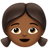 女孩：中黑肤色emoji素材一 160x160像素