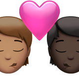 亲吻: 成人成人中等肤色较深肤色emoji素材一 160x160像素
