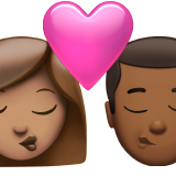 亲吻: 女人男人中等肤色中等-深肤色emoji素材一 160x160像素
