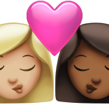 亲吻: 女人女人中等-浅肤色中等-深肤色emoji素材一 160x160像素