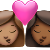 亲吻: 女人女人中等肤色中等-深肤色emoji素材一 160x160像素