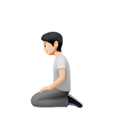 下跪者:浅肤色emoji素材一 160x160像素
