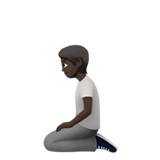 下跪者:深色肤色emoji素材一 160x160像素