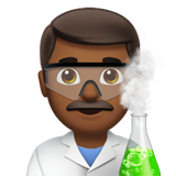 男科学家:中黑肤色emoji素材一 160x160像素