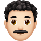 男:肤色浅,卷发emoji素材一 160x160像素