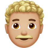 男士:中浅肤色,卷发emoji素材一 160x160像素