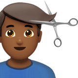 男士理发:中等深色肤色emoji素材一 160x160像素