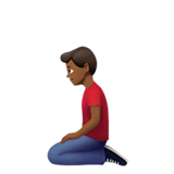 跪男:中黑肤色emoji素材一 160x160像素