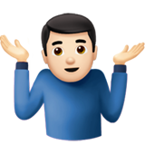 男人耸肩：浅肤色emoji素材一 160x160像素