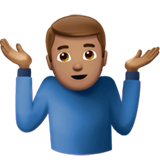 男人耸肩:中等肤色emoji素材一 160x160像素