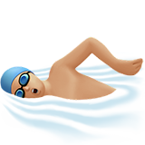 男子游泳:中浅肤色emoji素材一 160x160像素