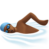 男子游泳:中黑肤色emoji素材一 160x160像素
