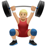 男子举重:中浅肤色emoji素材一 160x160像素