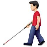 拿拐杖的男人：浅肤色emoji素材一 160x160像素