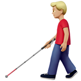 拿拐杖的男人：中浅肤色emoji素材一 160x160像素