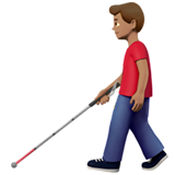 拿拐杖的男人:中等肤色emoji素材一 160x160像素