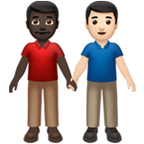 男士牵手:深色肤色,浅色肤色emoji素材一 160x160像素