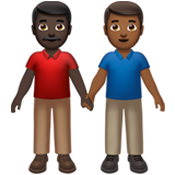 男士牵手:深色肤色,中深色肤色emoji素材一 160x160像素