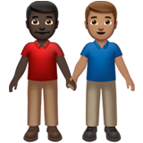 男士牵手:深色肤色,中等肤色emoji素材一 160x160像素