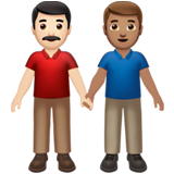 男士牵手:浅肤色,中肤色emoji素材一 160x160像素