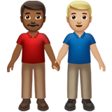 男士牵手:中暗肤色,中浅肤色emoji素材一 160x160像素