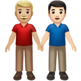 男士牵手:中浅肤色,浅肤色emoji素材一 160x160像素