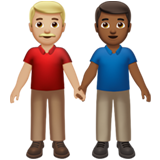 男士牵手:中浅肤色,中深肤色emoji素材一 160x160像素