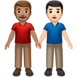 男士牵手:中等肤色,浅肤色emoji素材一 160x160像素