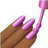 涂指甲油的手:中等深色肤色emoji素材一 160x160像素