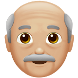 老人:中浅肤色emoji素材一 160x160像素