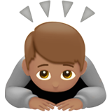 鞠躬:中等肤色emoji素材一 160x160像素