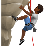 攀岩者/正在攀爬的人:中黑肤色emoji素材一 160x160像素